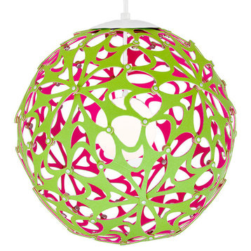 Modern Forms PD-89948 Groovy 48"W LED Globe Chandelier - Green / Pink / White