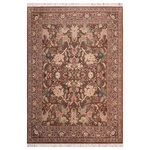Bareens Designer Rugs - Nagi Pak Persian Agatha Brown/Blue Wool Rug - 8'2'' x 10'4'' - Designed with mesmerizing intricacy and gorgeous color palette, this hand-knotted masterpiece demonstrates the beauty and electrifying thrill of Pak Persian art. These meticulously hand-knotted Pak-Persian rug is made with pure wool and features breathtaking traditional, transitional, and tribal designs in bold luxurious color pallets. Known for their intricate designs these rugs are a reproduction of Persian rugs, made in Pakistan with unique Mughal designs. Made by master weavers using the same Persian texture, design and dying technique, we wanted to produce the most significant manifestation of Persian art, life, and culture. This rug is most famous for its exceptional quality, incredible designs, patterns, and vibrant rich color. Pak-Persian rugs made with Persian weave with high knot counts, which enables the high intricacy and detail found in the patterns are also referred to as "State of art", each color adds a rich beautiful detail in the artwork of this rug. The design, color, and beautiful chromatic composition with a vibrant sheen with intricate designs, exude beauty, elegance, and quality make this rug a masterpiece of its own.