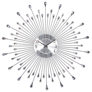 Modern Silver Metal Wall Clock 63617