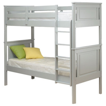 Orbelle Model 302 Twin over Twin Modern Solid Wood Bunk Bed in Gray