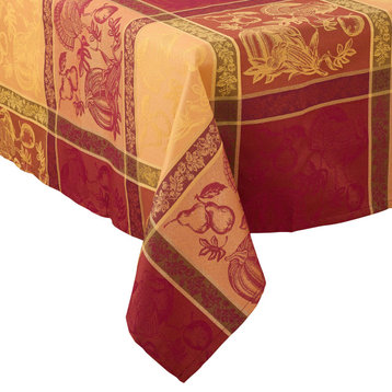 Thanksgiving Jacquard Plaid Tablecloth, 72"x72"