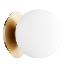 1-Light Globe Mount Wall Mount, Aged Brass