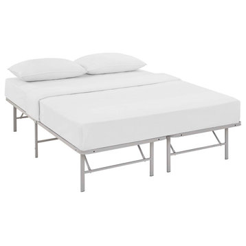Gray Horizon Queen Stainless Steel Bed Frame