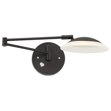 Meran Turbo 1 Light Swing Arm or Wall Lamp, Light Museum Black