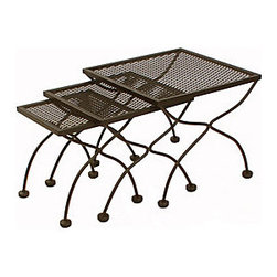 Meadowcraft Set of 3 Nesting Tables - Outdoor Dining Tables