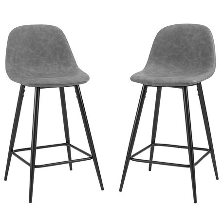 Weston 2Pc Counter Stool Set, Distressed Gray