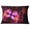 Glowing Purple Pink Fractal Flower Floral Throw Pillow, 12"x20"