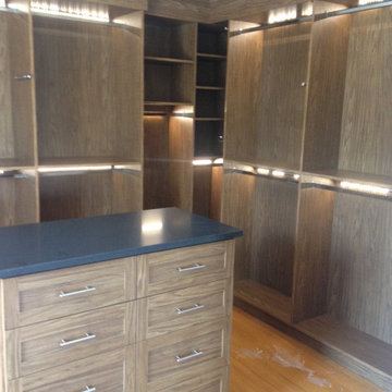 Boston Area Custom Closet in a Warm Wood Tone