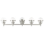 Livex Lighting - Livex Lighting 17415-91 Oldwick - Five Light Bath Vanity - Mounting Direction: Up/Down  ShOldwick Five Light B Brushed Nickel Hand UL: Suitable for damp locations Energy Star Qualified: n/a ADA Certified: n/a  *Number of Lights: Lamp: 5-*Wattage:75w Medium Base bulb(s) *Bulb Included:No *Bulb Type:Medium Base *Finish Type:Brushed Nickel