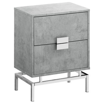 Accent Side Table - 24"H / Grey Cement / Chrome Metal