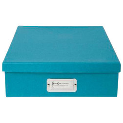 Contemporary Home Office Accessories Bigso Basix Letter Box, Set of 3, Turquoise