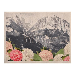 Kess InHouse Suzanne Carter Feathers White Gray Luxe Rectangle Panel 24 x 36