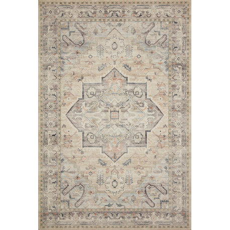 HTH-07 Multi Ivory Printed Hathaway Area Rug by Loloi II, 3'-6" X 5'-6"