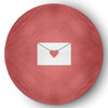 5' Round Love Letter Valentines Chenille Indoor/Outdoor Rug