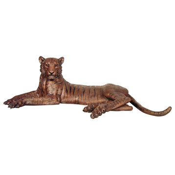 Resting Tiger Bronze Sculpture