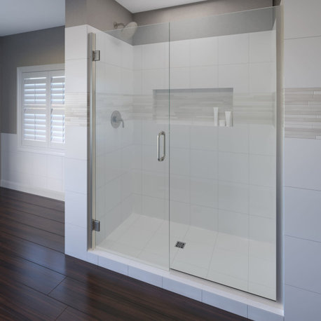 Basco COPA35A4772XP Coppia 72"H x 47-9/16"W Hinged Frameless - Brushed Nickel