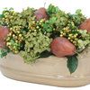 Green Hydrangea and Pears in Tan Planter