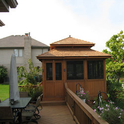 Wooden Deck with Gazebo - Gazebos