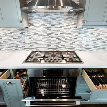 Mountain View Contemporary Gray & White Kitchen Remodel