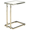 Monarch Specialties Metal Adjustable Height Accent Table/Tempered, Chrome