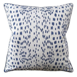 Les Touches Blue Throw Pillow - Decorative Pillows