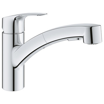 Grohe 30 306 1 Eurosmart 1.75 GPM 1 Hole Pull Out Kitchen Faucet - Starlight