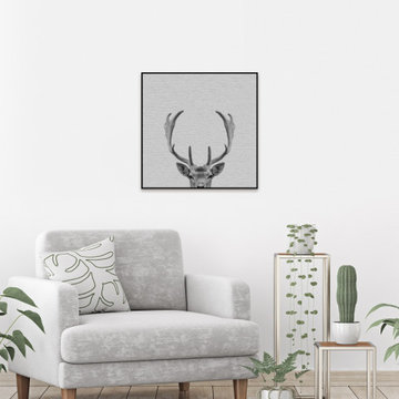 "Buck Surprise II" Floater Framed Painting Print on Canvas
