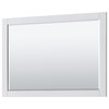 Avery 48" Double Vanity, White, Carrara Marble Top, Black Trim, 46" Mirror