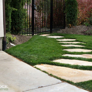 Natural Stone Pavers In Lawn