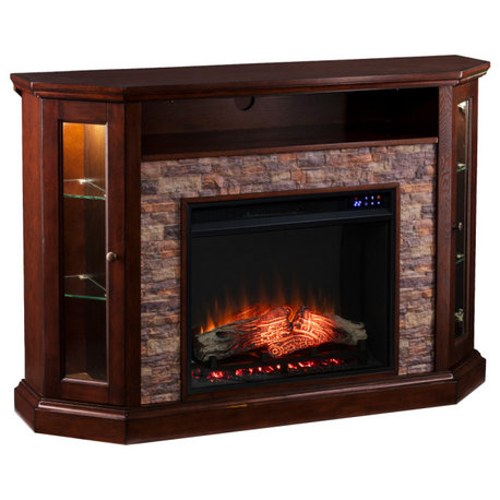 Inman Corner Convertible Electric Fireplace With Storage