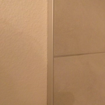 BATHROOM - 12" x 24" Gray Wall Tile / 5" x 24" Wood Plank Floor Tile
