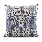 Mumbai Ikat Throw Pillow, 18"X18" With Feather-Down Insert