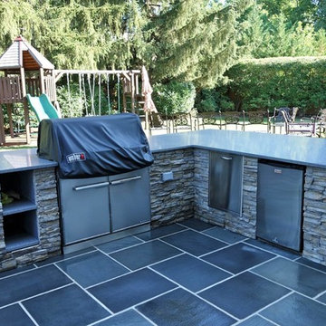 Outdoor Living Space - Bluestone, Patio, Outdoor Kitchen, Fire Place, Bar