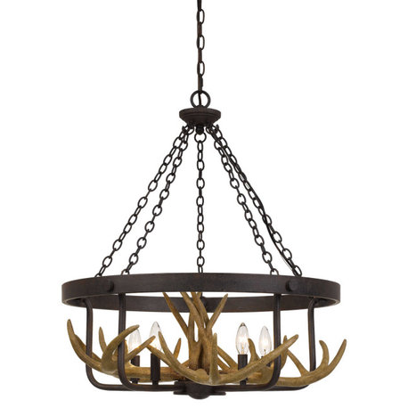 Cal Lighting FX37035 Five Light Chandelier Angelo Iron