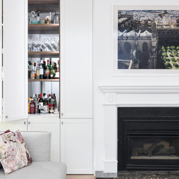 White Shaker Cabinets with Home Bar