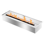 Ignis - Eco Hybrid Bio Ethanol Fireplace Burner - EHB2400 - You design it, the Ignis® EHB2400 Eco-Hybrid Ethanol Fireplace Insert will bring it to life! A mid-sized fireplace burner, EHB2400 is linear and sleek. Conceptualized for interior residential fireplace projects that are cost-constrained, this piece is an appreciated addition by all of those in its surround. Composed of grade 430 brushed stainless steel, EHB2400 is a lightweight ventless fireplace burner that melds value with performance. Manufactured with a double-wall composition containing a spill-proof function in its core, this piece is as safe as it is handsome.