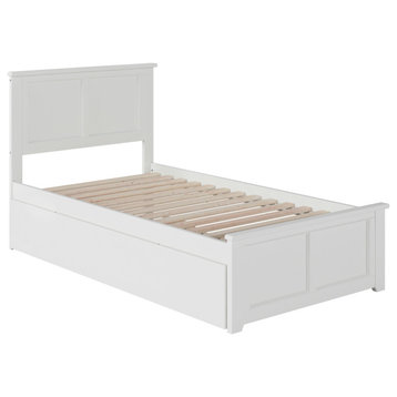 Madison Twin Extra Long Bed, Matching Footboard and Trundle, White