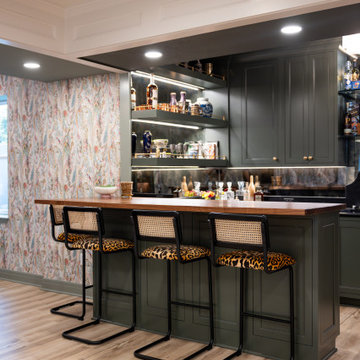 Traditional Basement Remodel with Custom Bar & Entertainment Spaces