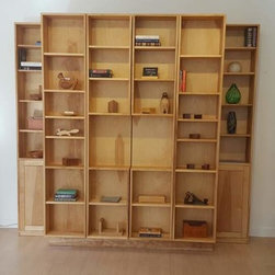 Bi-Folding Bookcase Murphy Bed in Birch - Murphy Beds