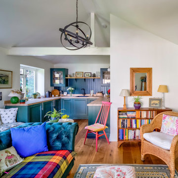 The Green Room: kitchen & open-plan area in cosy garage conversion