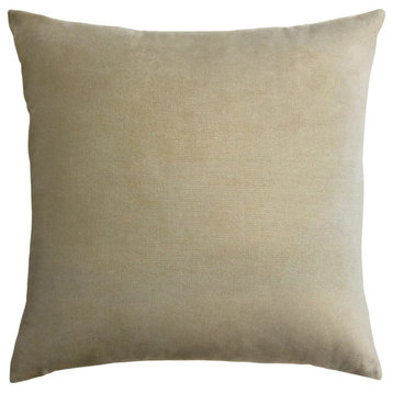The Pillow Collection Beige McDougal Throw Pillow, 22"x22"