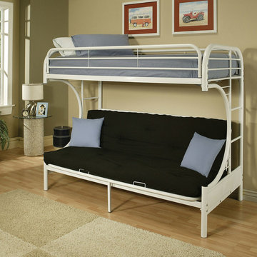 Eclipse Twin over Full Futon Bunk Bed, White