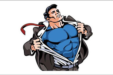Indomitable And Powerful Superhero Vector Design