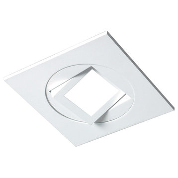 4" White Square Multi-Adjustable Recessed LED Downlight, 3000k