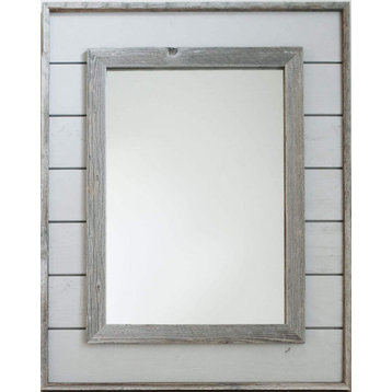 Gray Shiplap Mirror, 32"x38"