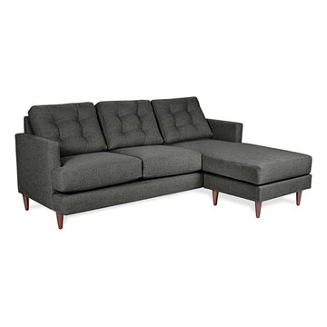 Dana Mid-century Modern Reversible Sectional in Gray