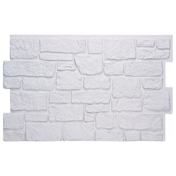 Fieldstone Faux Stone Wall Panel, Stone White, 24"x48" Wall Panel