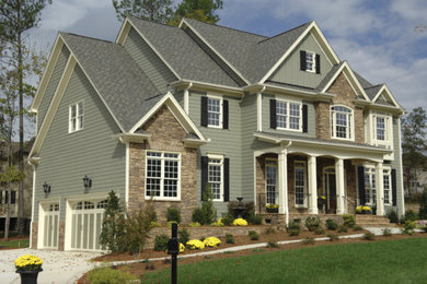 Transitional exterior home idea in Charlotte