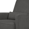 DaVinci Olive Glider and Ottoman in Dark Gray with Piping