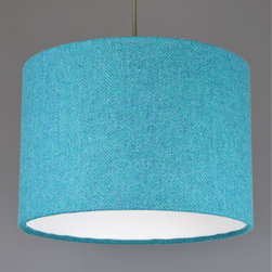Harris Tweed Teal Herringbone Lamp Shade - Lampshades